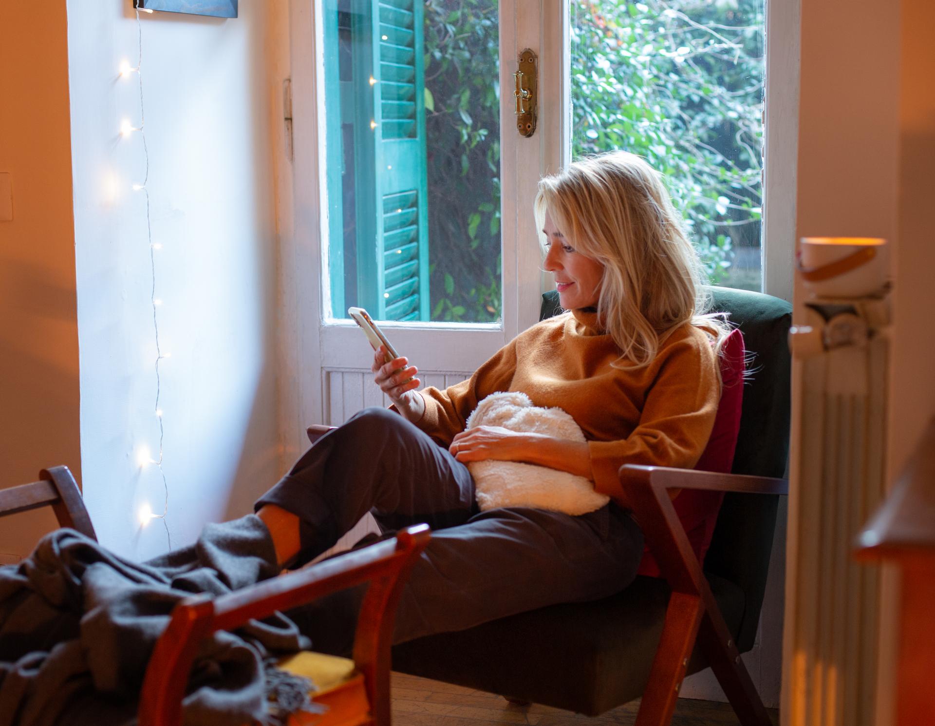 Womens Health at home with water bottle