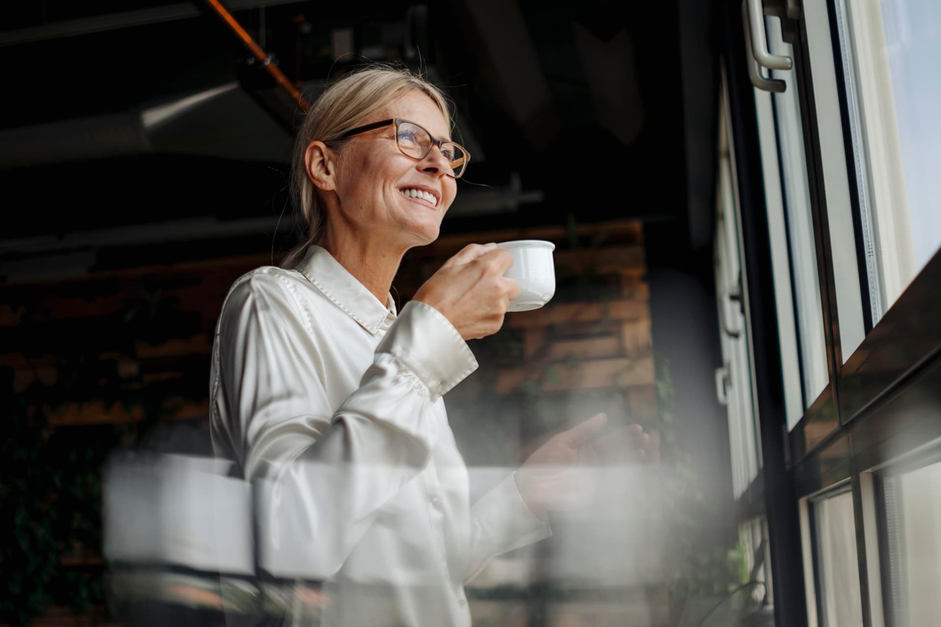 Lady drinking tea