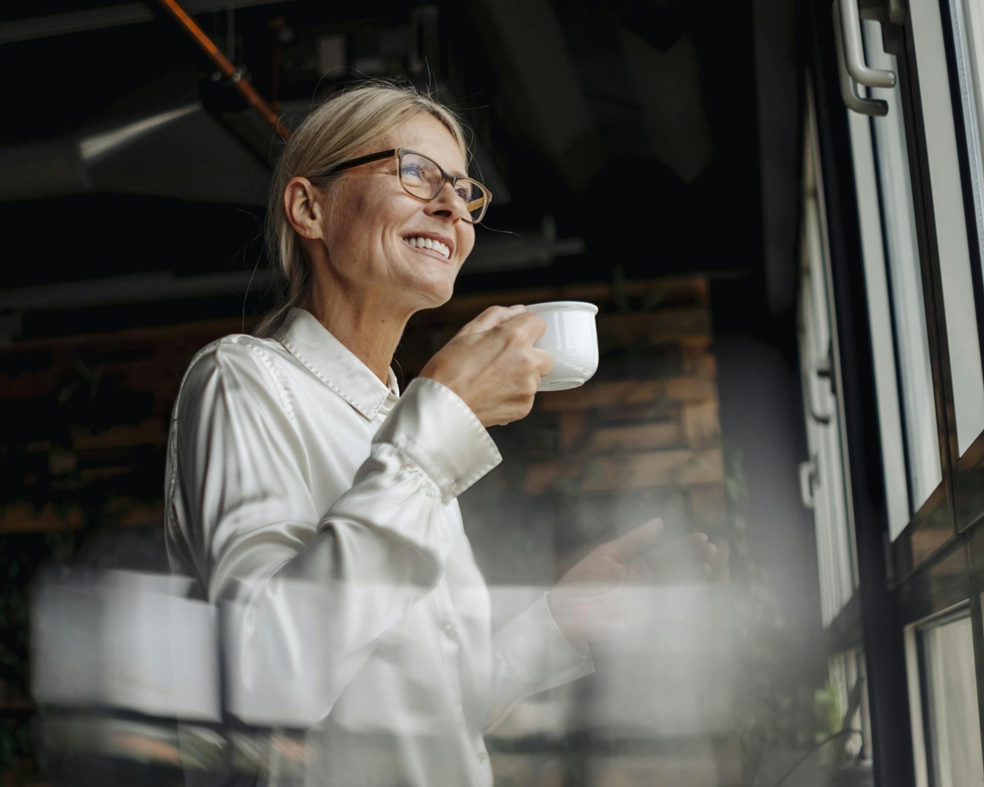 Lady drinking tea